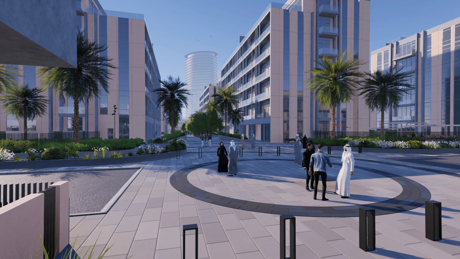 Eye Branded Residences في الرياض، مع ممرات منسقة وساحة سكنية داخلية
