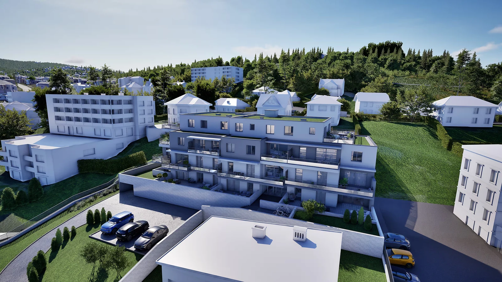 Solara من Arcade Immobiliere، مع شرفات والحي السكني المحيط
