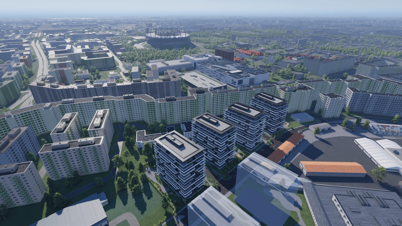 Prima Solis and its wider urban setting in eastern Bucharest